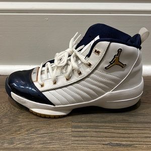 2004 NIKE AIR JORDAN XIX 19 SE USA OLYMPIC WHITE GOLD NAVY BLUE